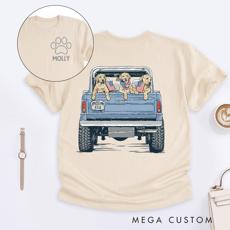 Personalized Dog Lover USA Cruiser T-Shirt