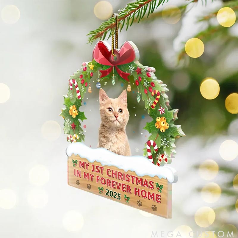 Personalized Pet Lover My 1st Christmas in My Forever Home Christmas Ornament