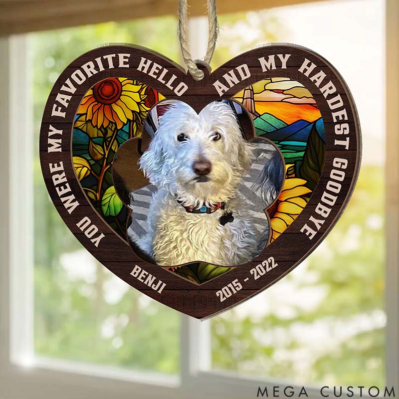 Personalized Pet Lover My Favorite Hello Hardest Goodbye Ornament