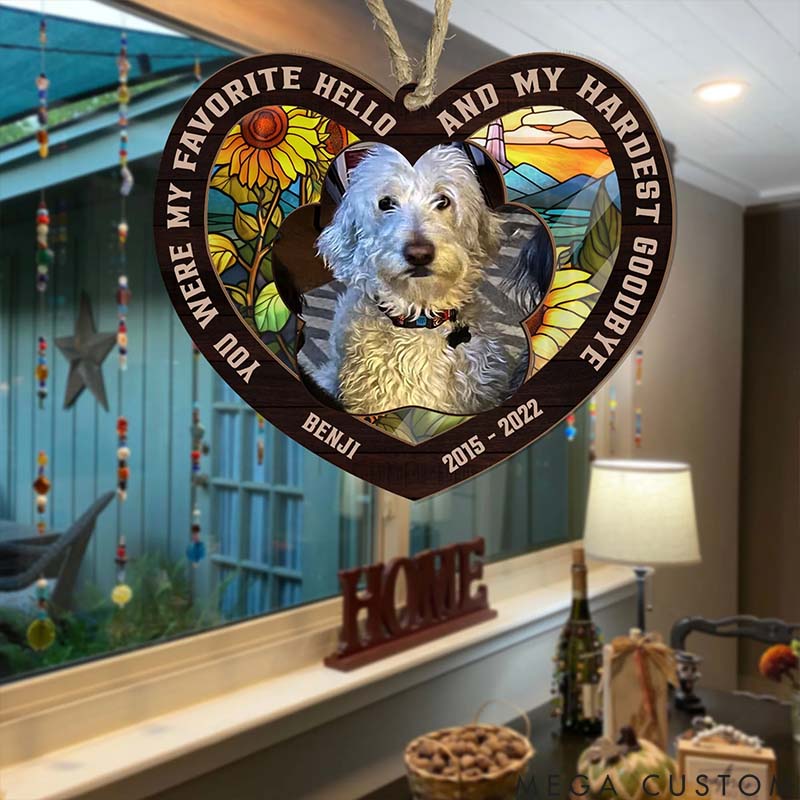 Personalized Pet Lover My Favorite Hello Hardest Goodbye Ornament