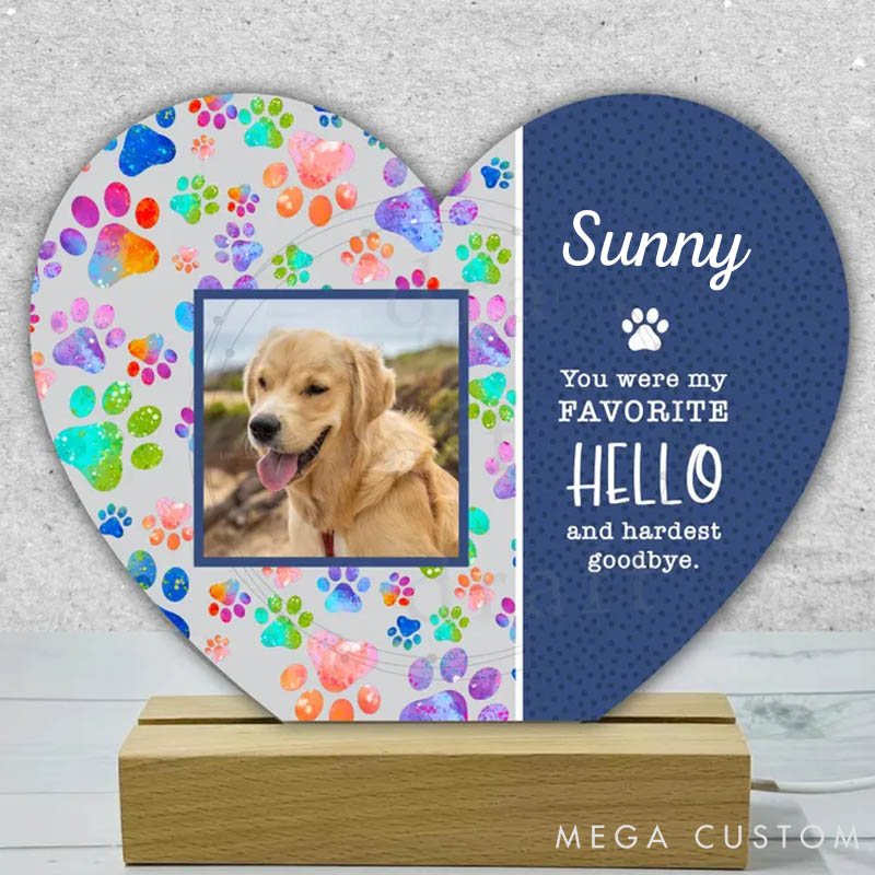 Personalized Pet Lover My Favorite Hello and Hardest Goodbye Pet Light