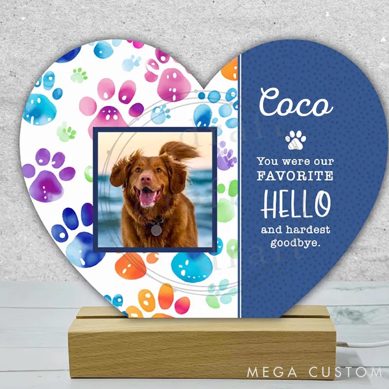 Personalized Pet Lover My Favorite Hello and Hardest Goodbye Pet Light
