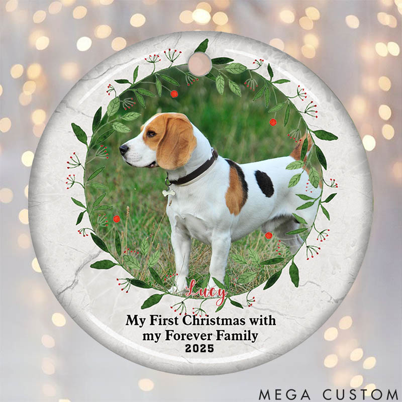 Personalized Pet Lover My First Christmas with My Forever Family Christmas Ornament