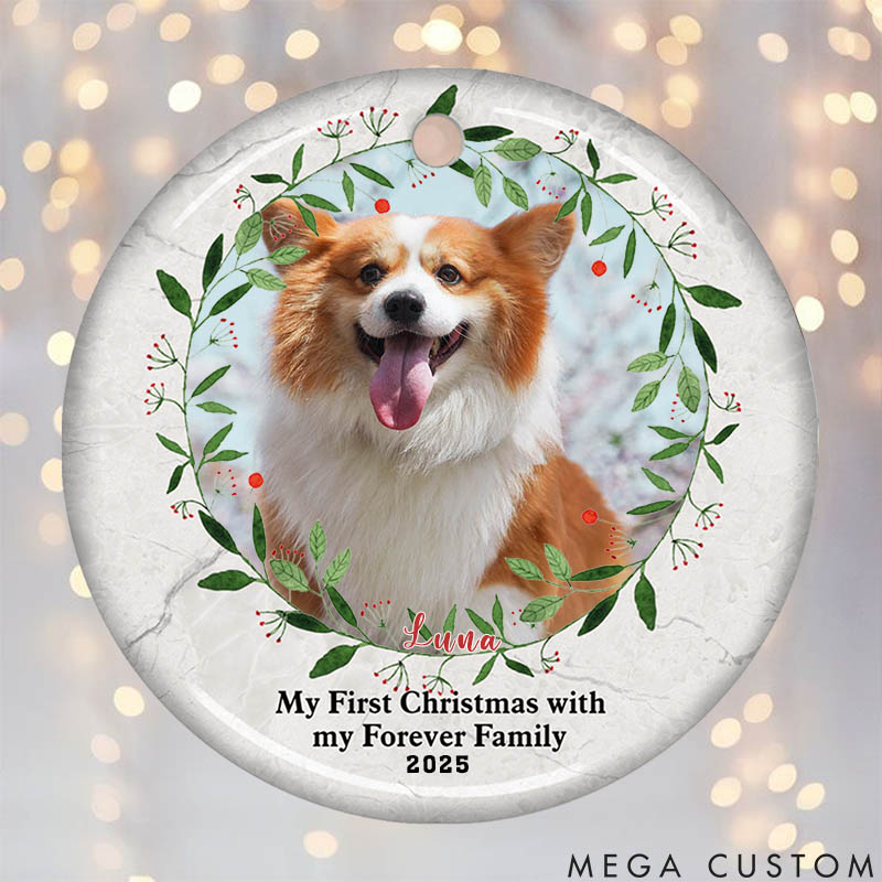 Personalized Pet Lover My First Christmas with My Forever Family Christmas Ornament
