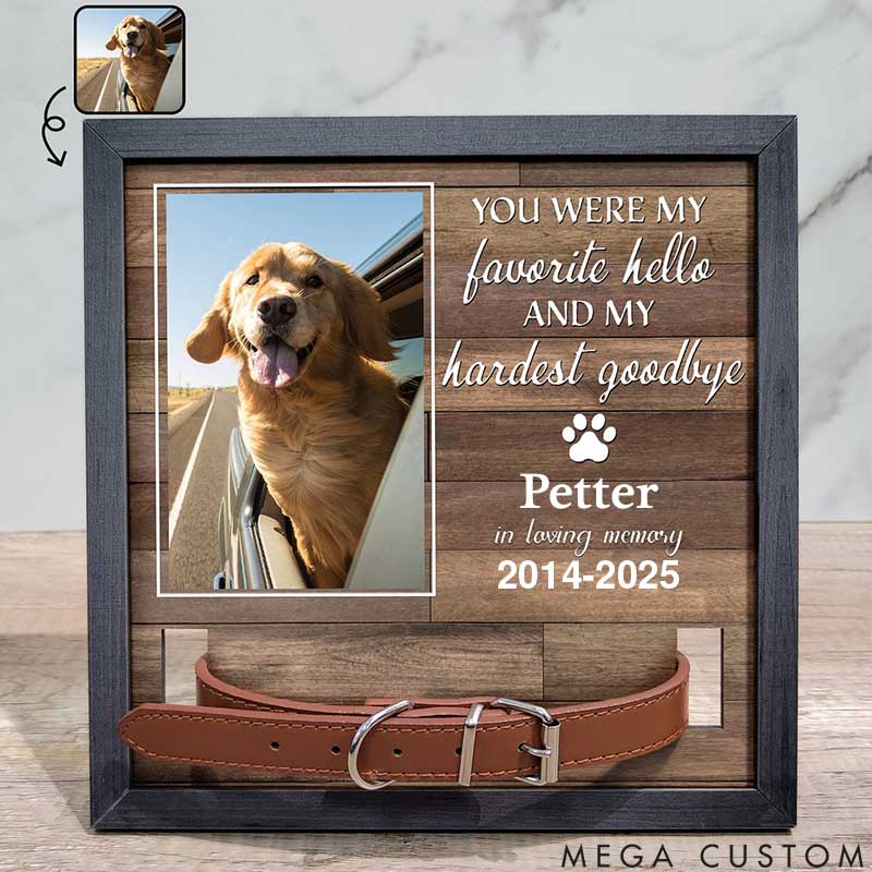 Personalized Pet Lover My Hardest Goodbye Pet Collar Holder