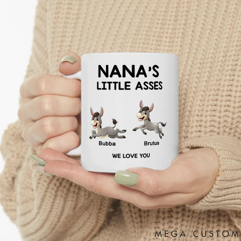 Personalized Pet Lover Nana's Little Donkeys Mugs
