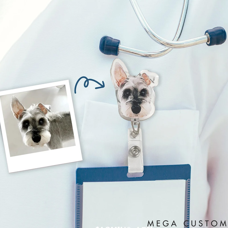 Personalized Pet Lover Nurse Dog Badge Reel