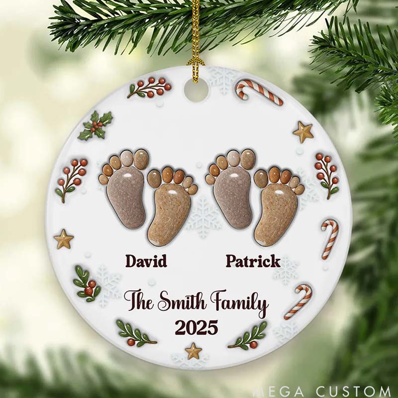 Personalized Pet Lover Our Family Rocks Christmas Ornament
