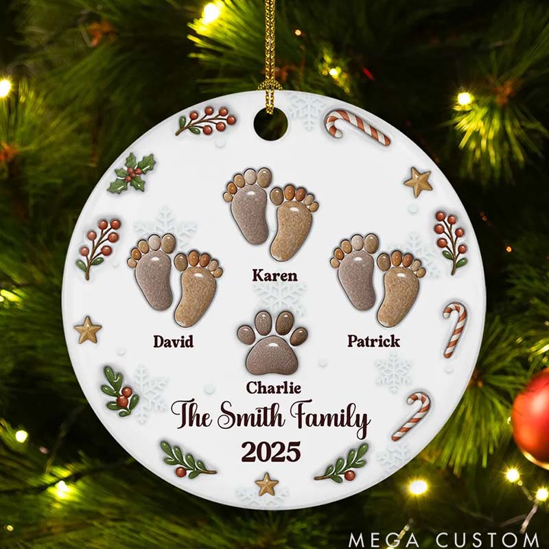 Personalized Pet Lover Our Family Rocks Christmas Ornament