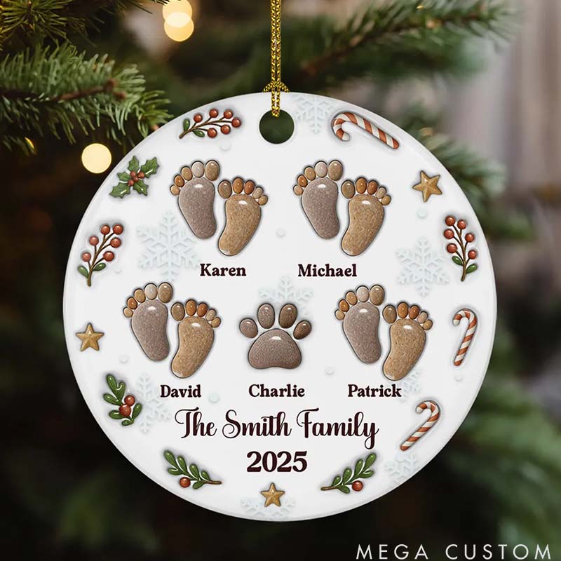 Personalized Pet Lover Our Family Rocks Christmas Ornament