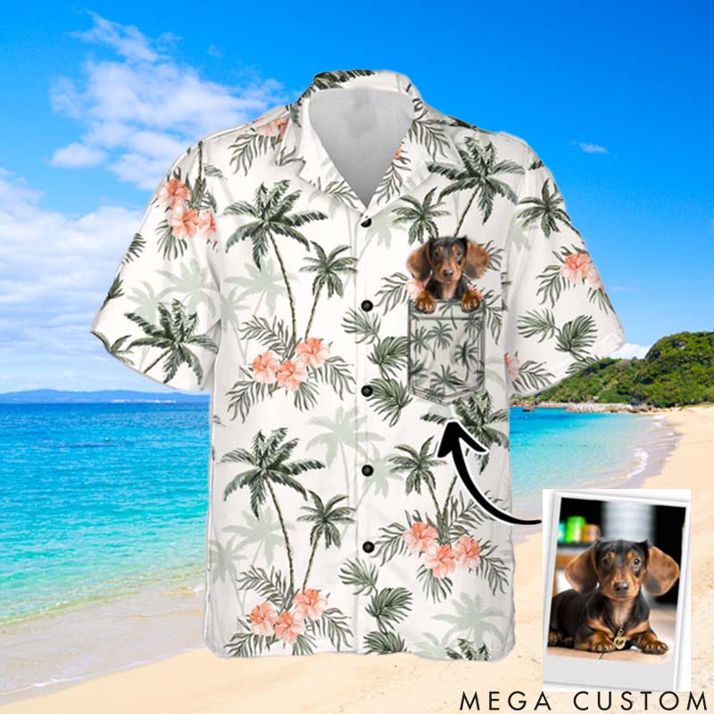 Personalized Pet Lover Palm Trees and Cheetah Floral Pattern Hawaii Shirts