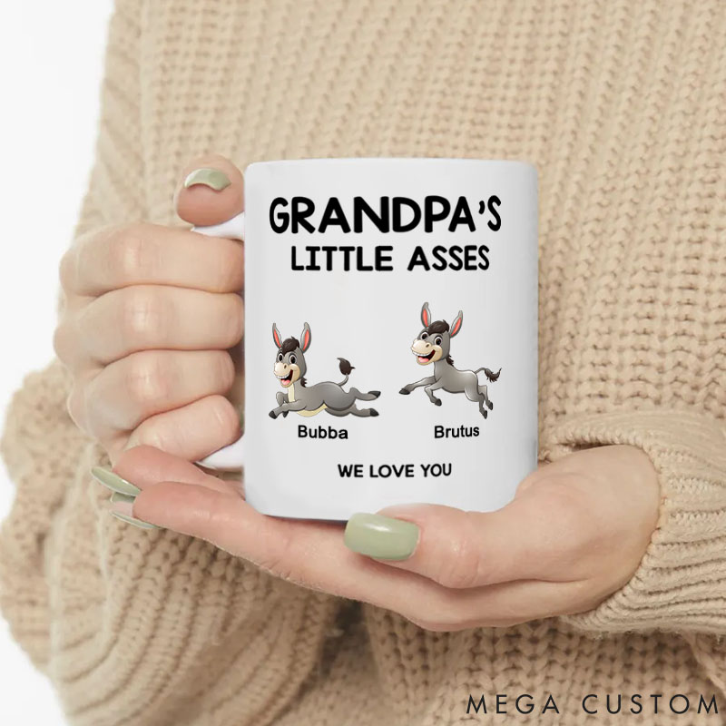 Personalized Pet Lover Papa's Little Donkeys Mugs