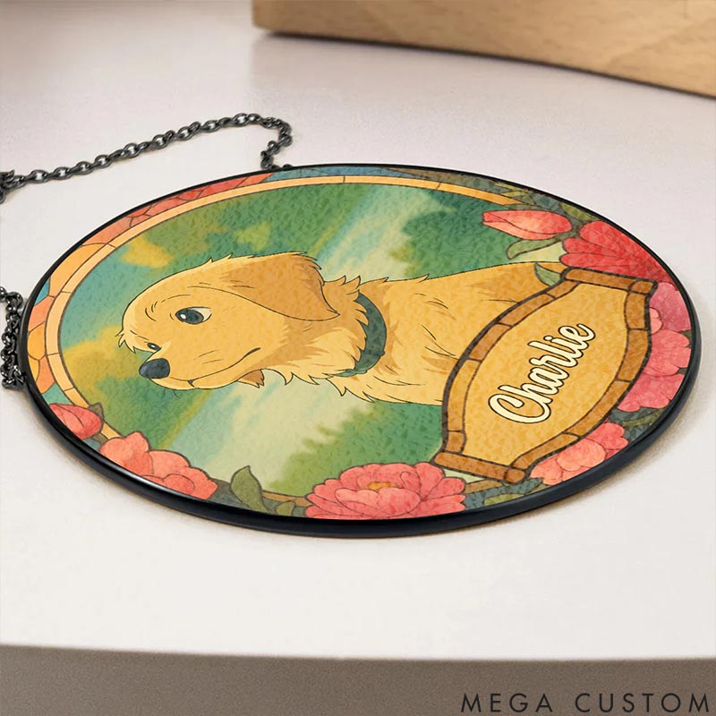 Personalized Pet Lover Paw Prints on My Heart Sun Catcher