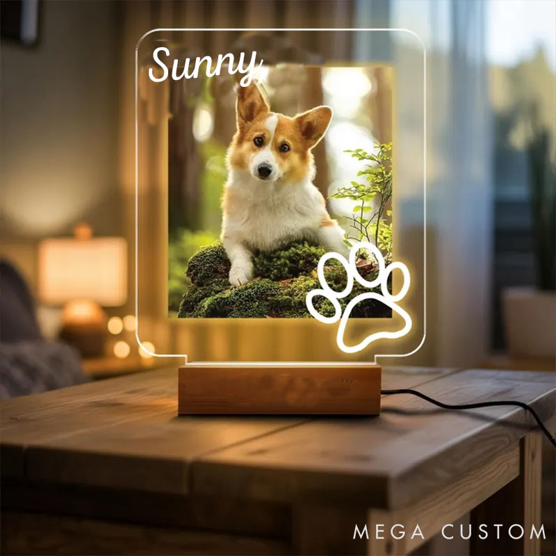 Personalized Pet Lover Pawprints Pet Light