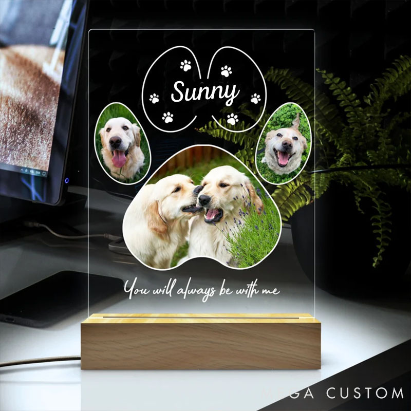 Personalized Pet Lover Pawprints of Joy Pet Light