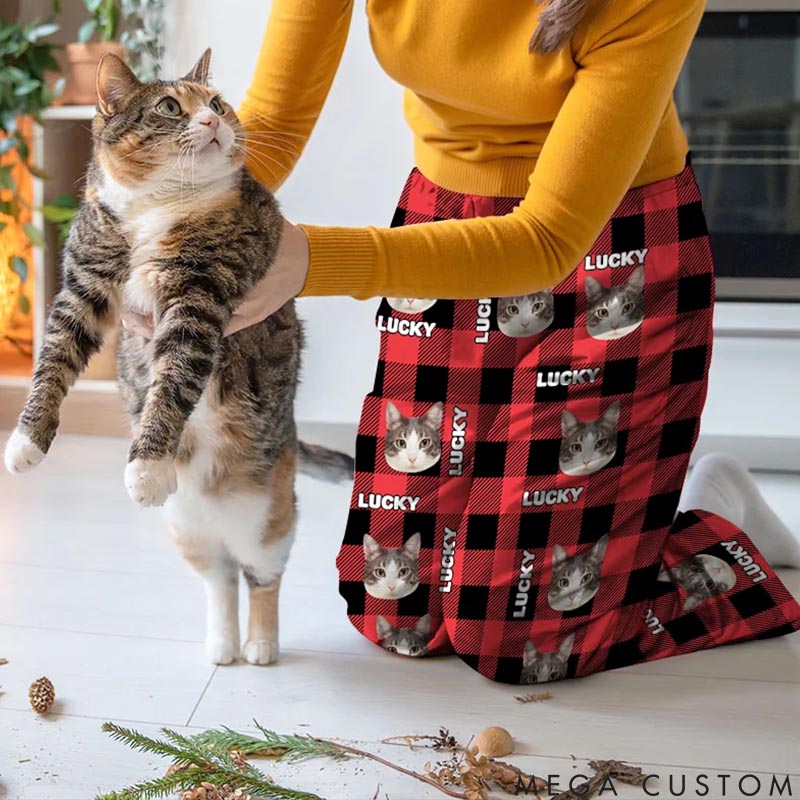 Personalized Pet Lover Personalized Plaid Avatar Pet Portrait Pajamas
