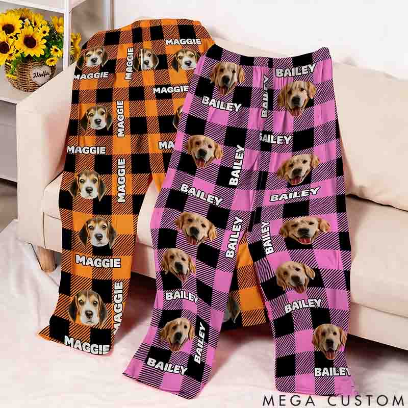 Personalized Pet Lover Personalized Plaid Avatar Pet Portrait Pajamas