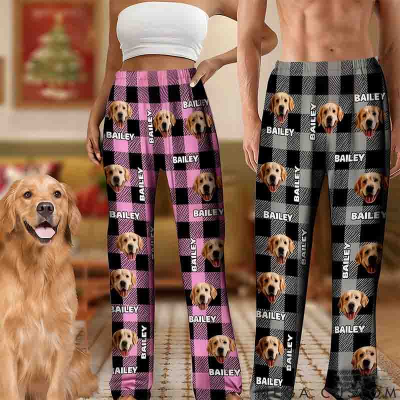 Personalized Pet Lover Personalized Plaid Avatar Pet Portrait Pajamas