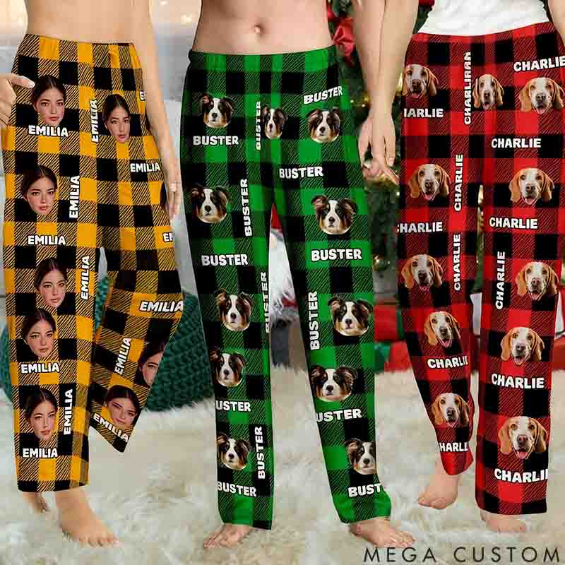 Personalized Pet Lover Personalized Plaid Avatar Pet Portrait Pajamas