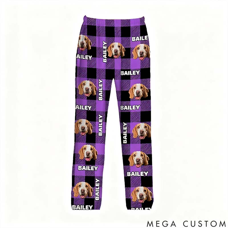Personalized Pet Lover Personalized Plaid Avatar Pet Portrait Pajamas
