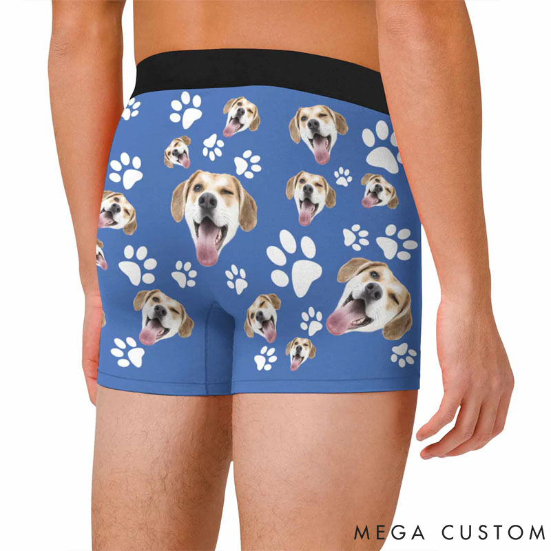 Personalized Pet Lover Pet Face Boxer Briefs Custom Dog Print Underwear