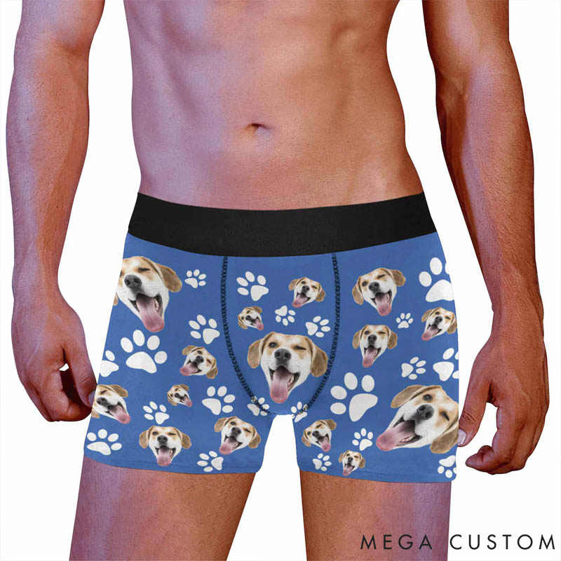 Personalized Pet Lover Pet Face Boxer Briefs Custom Dog Print Underwear