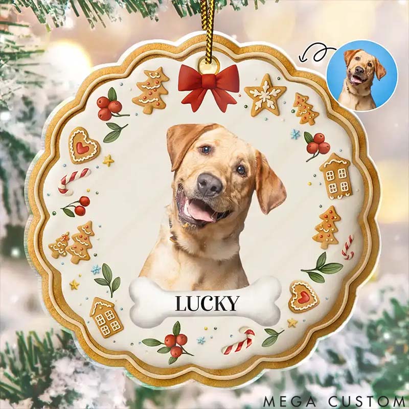 Personalized Pet Lover Pet Face Gingerbread Christmas Ornament