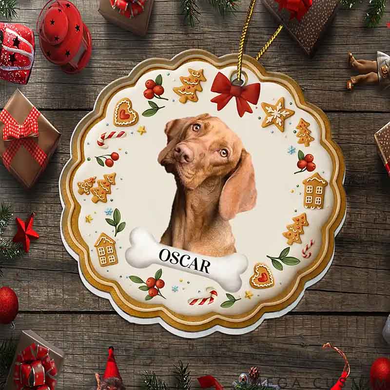 Personalized Pet Lover Pet Face Gingerbread Christmas Ornament