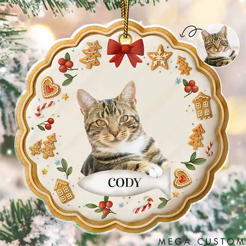 Personalized Pet Lover Pet Face Gingerbread Christmas Ornament