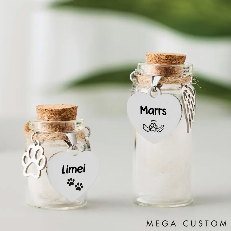 Personalized Pet Lover Pet Fur Keepsake Jar Pet Loss Gifts Dog Cat Memorial Gifts