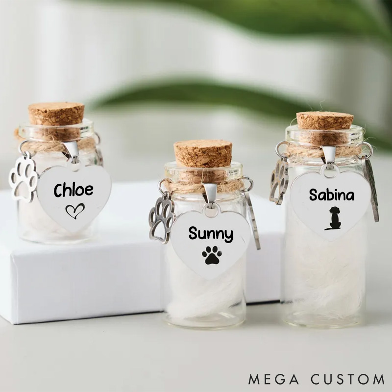 Personalized Pet Lover Pet Fur Keepsake Jar Pet Loss Gifts Dog Cat Memorial Gifts