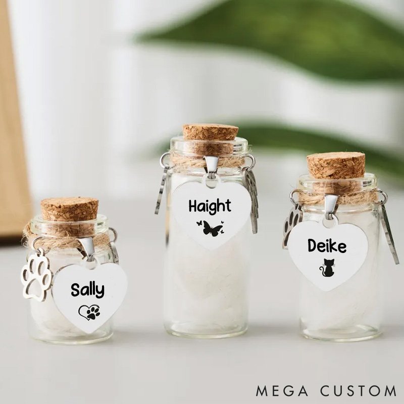 Personalized Pet Lover Pet Fur Keepsake Jar Pet Loss Gifts Dog Cat Memorial Gifts