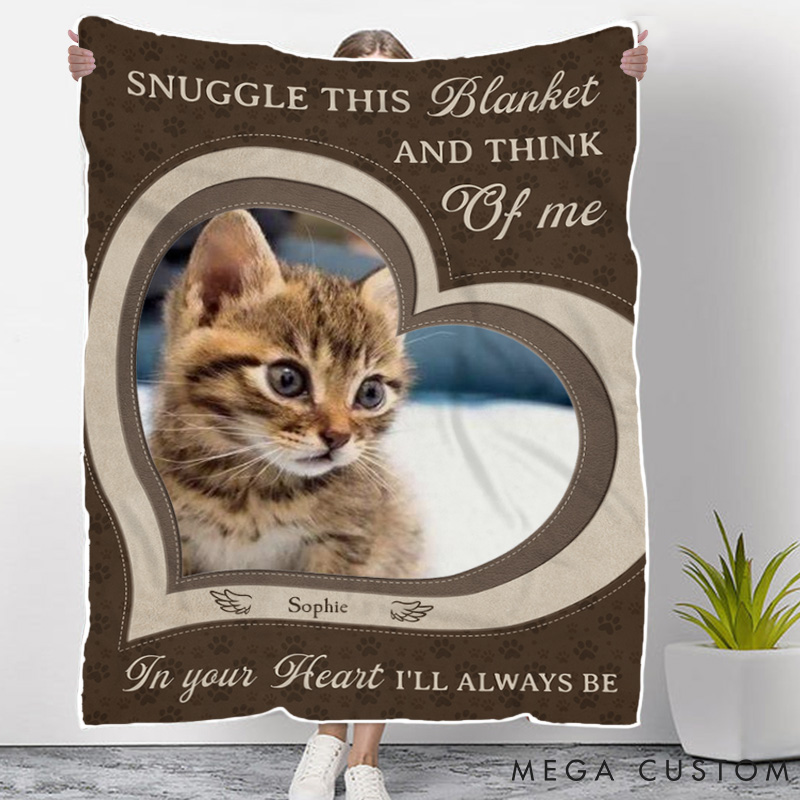 Personalized Pet Lover Pet Loss Snuggle this Blanket and Think of Me Throw Blanket