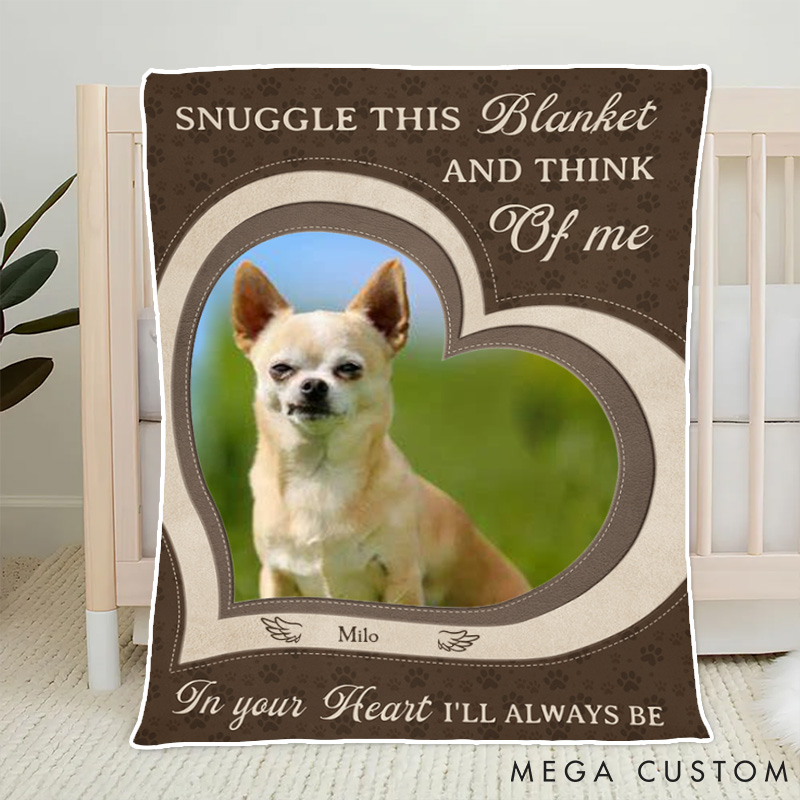 Personalized Pet Lover Pet Loss Snuggle this Blanket and Think of Me Throw Blanket