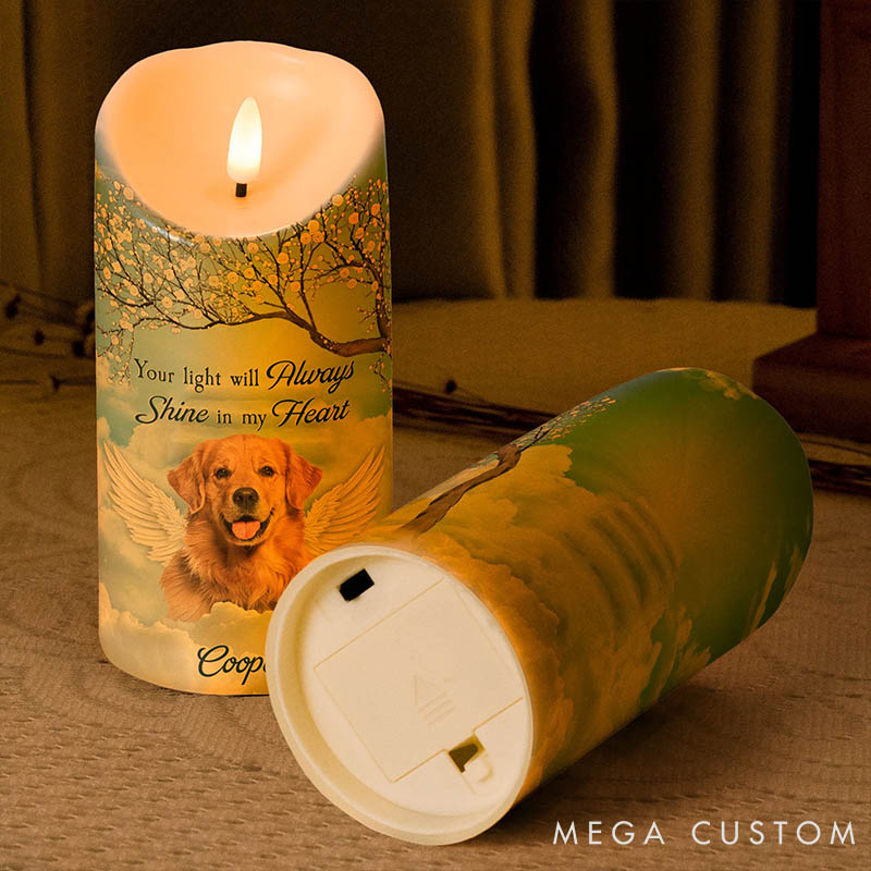 Personalized Pet Lover Pet Loss Your Light will always Shine in My Heart Candles