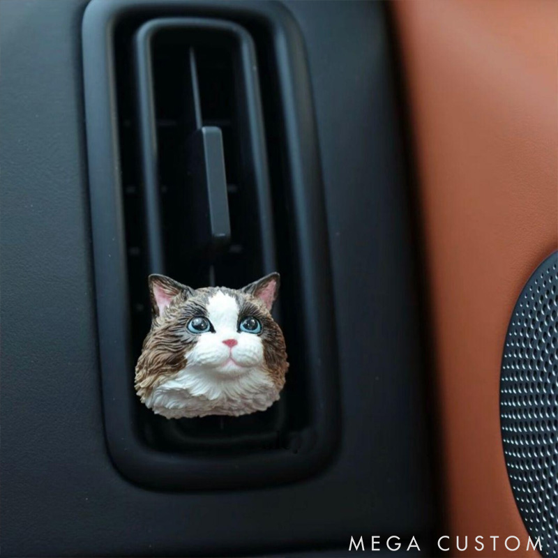 Personalized Pet Lover Pet Photo Dog Cat Plaster Sculpture Car Diffuser