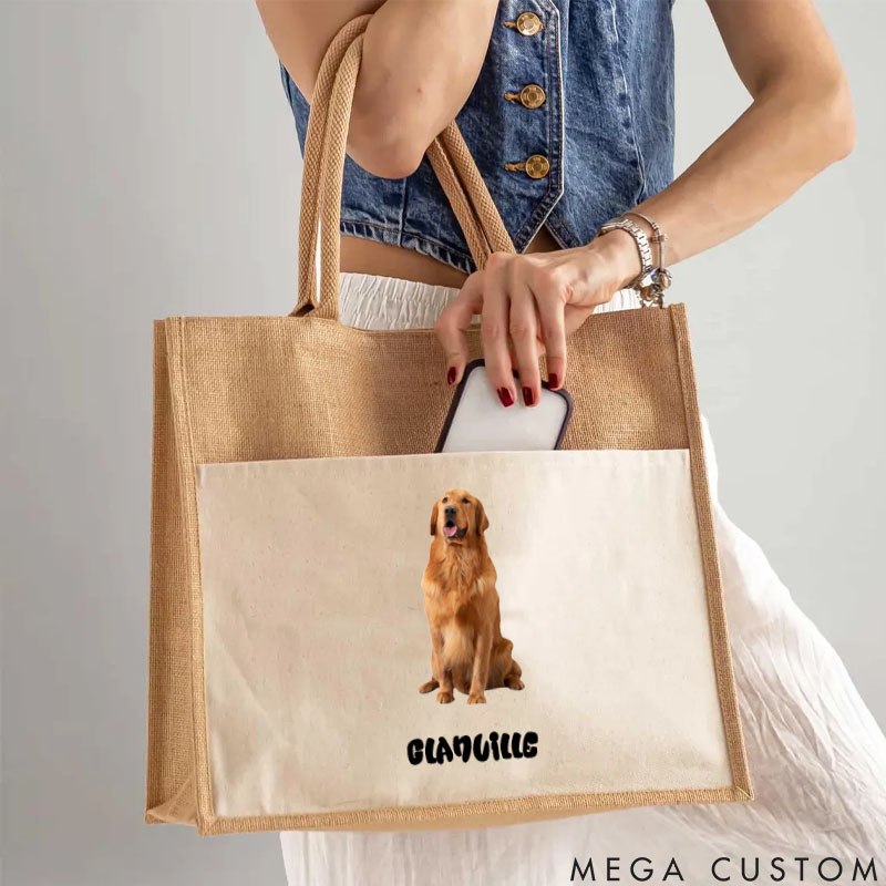 Personalized Pet Lover Pet Photos with Name  Azabu Tote Bag