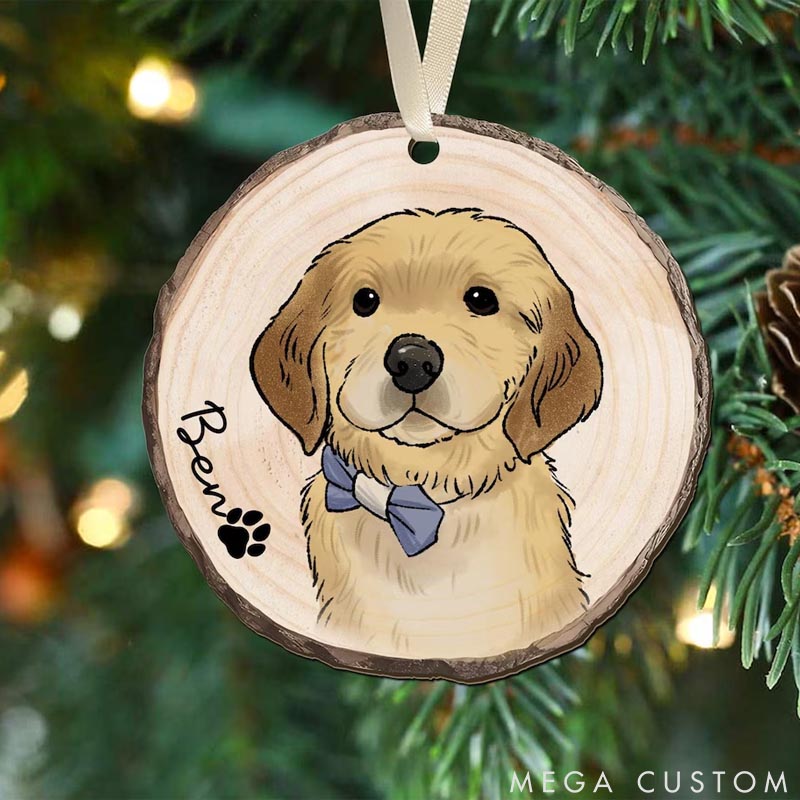 Personalized Pet Lover Pet Portrait Christmas Ornament