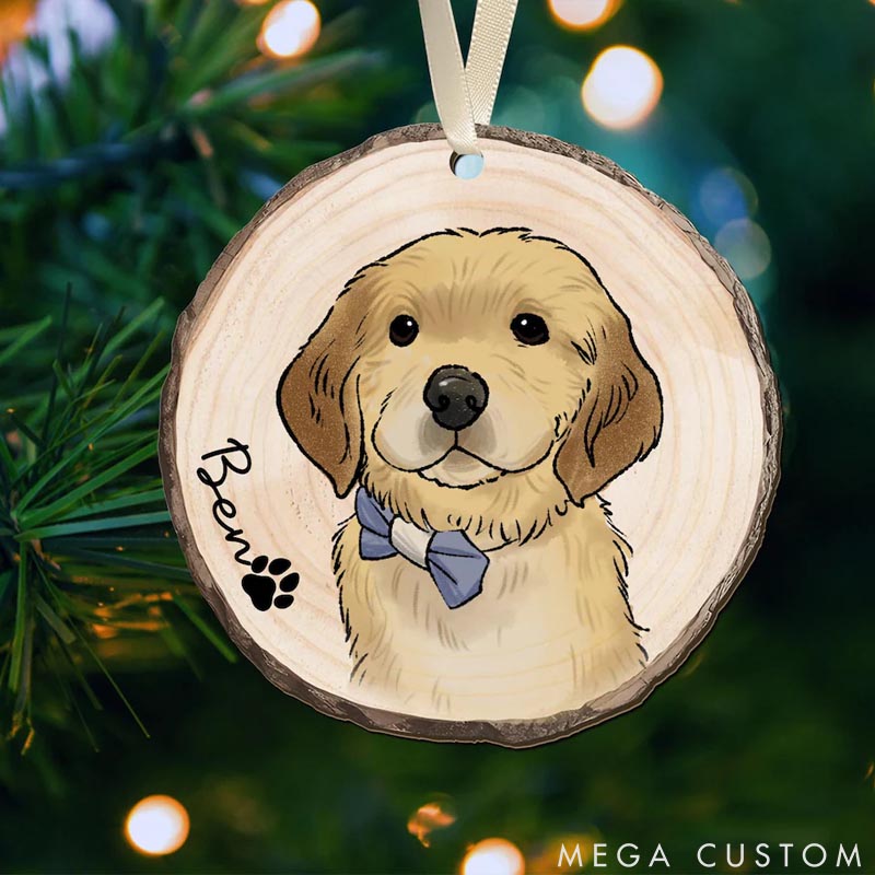 Personalized Pet Lover Pet Portrait Christmas Ornament