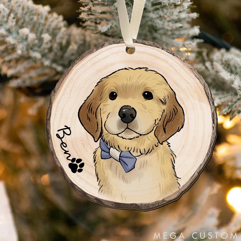 Personalized Pet Lover Pet Portrait Christmas Ornament