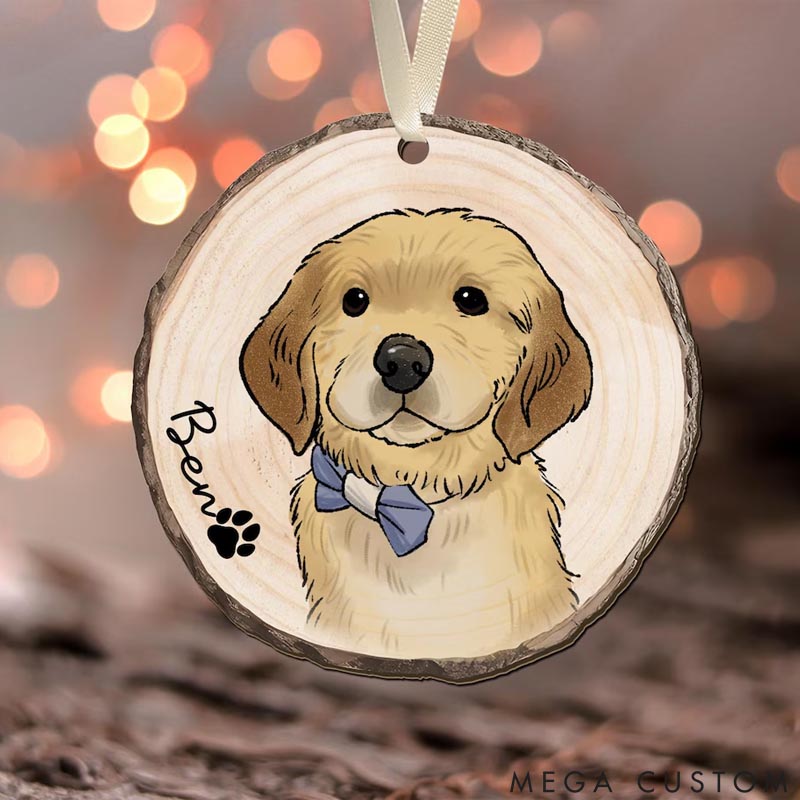 Personalized Pet Lover Pet Portrait Christmas Ornament