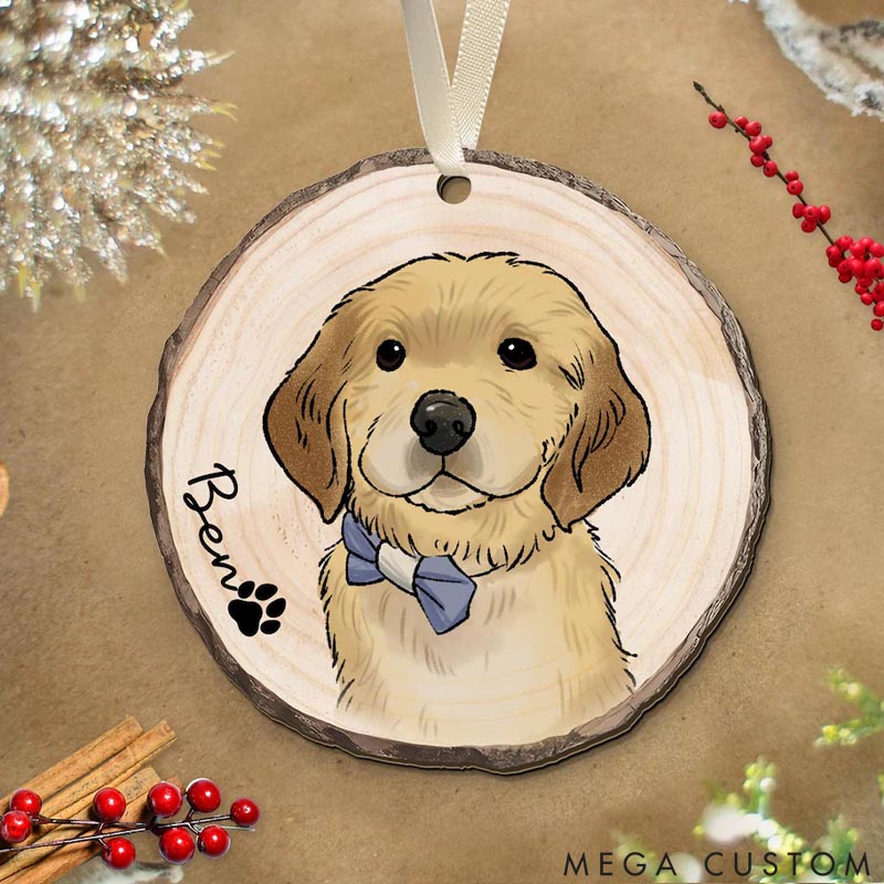 Personalized Pet Lover Pet Portrait Christmas Ornament