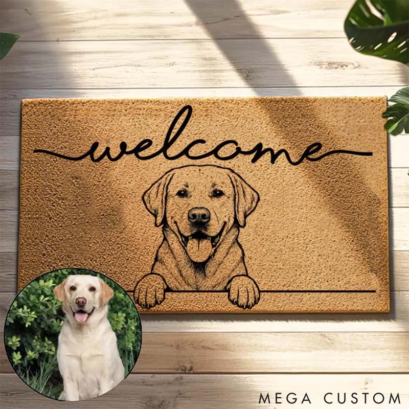 Personalized Pet Lover Pet Portrait Gift for Family Home Doormat