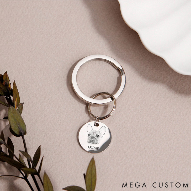 Personalized Pet Lover Pet Portrait Keychains