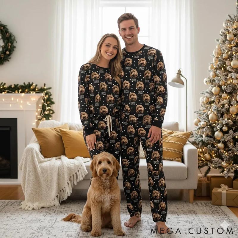 Personalized Pet Lover Pet Portrait Pajamas Christmas Family Matching