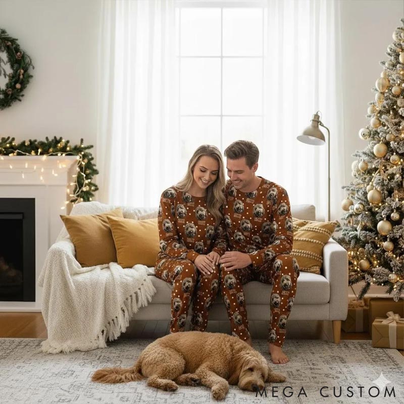 Personalized Pet Lover Pet Portrait Pajamas Christmas Family Matching