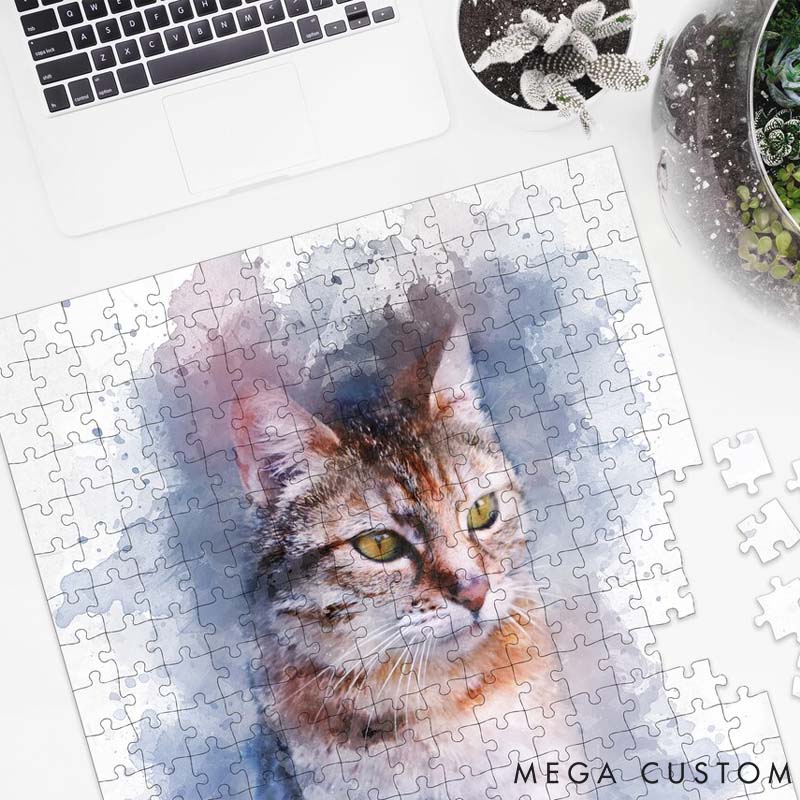 Personalized Pet Lover Pet Portrait Puzzle Dog Memorial Gift