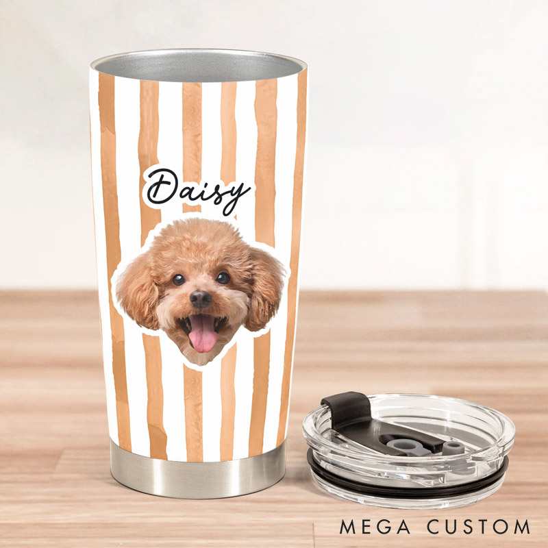 Personalized Pet Lover Pet Portrait Tumbler Cup Dog Lover Cat Lover Gift