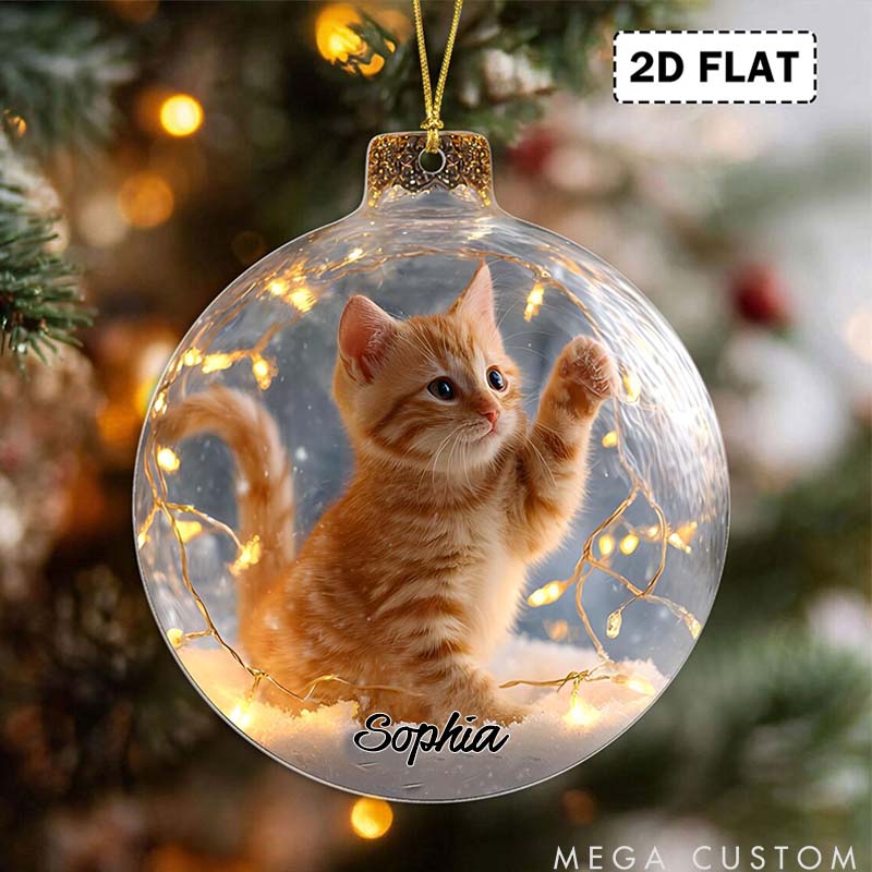 Personalized Pet Lover Pet in Snow Global Christmas Ornament