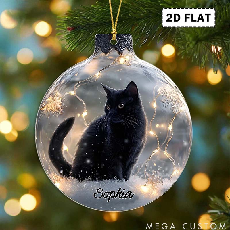Personalized Pet Lover Pet in Snow Global Christmas Ornament